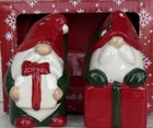 Rae Dunn - Christmas Gnome Ceramic Salt   Pepper Set - Magenta Home