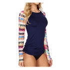 Tyr Womens Boca Chica Long Sleeve Swim Shirt - Navy Coral - Xs 0 2 -  50