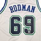 Dallas Mavericks Dennis Rodman Signed White Jersey Beckett Bas Witness