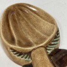 Handmade Vintage Ceramic Mushroom Spoon Rest Brown Kitchen Retro Wall Decor 1971