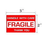 500 Fragile Stickers 2x3 Fragile Labels Sticker Handle With Care Mailing Label