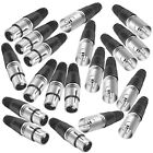 10 Male And 10 Female 3 Pin Xlr Solder Type Mic Snake Plug Audio Cable Connector