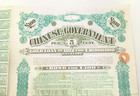 1912 Chinese Government 5  Gold Loan Bond 100 Gbp Uncancelled With Coupons