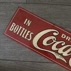 Vintage Drink Coca-cola In Bottles 5 Cents Sign Tin Single-sided Embossed