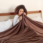 Taupe Microfleece Queen Size Lightweight Soft Plush Fleece Bed Blanket 90x90 In