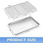 Zacfton Baking Sheet With Wire Rack Set Stainless Steel Cookie Sheet 12 4 X 10