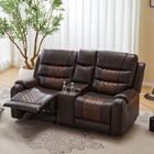 Modern Leather Reclining Sofa 3 Pcs  Set W  Storage Console   Cup Holders