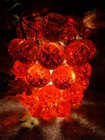 Vtg Mcm Lucite Orange Grape Hanging Lamp Light Black Chain W  Ivy On Driftwood