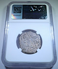 Ngc Au-55 Fipover Double Struck Spanish 4 Reales 1600 s Mint Error Cob 4r Coin