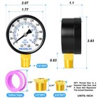 Well Pump Pressure Gauge 0-200psi 2  Dial 1 4  Npt Hex Bushing Lower Mount