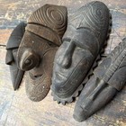 Four Old Papua New Guinea Sepik River Carved Ancestor Masks - Tribal Art