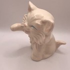 Vtg Mcm Ceramic Cat Kitten Figurine White Persian Blue Eyes Adorable 4    X 3   