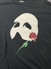 Vintage Phantom Of The Opera Shirt Mens Xl Black Mask Rose Graphic Tee 1990s 90s