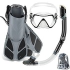  Mask Fin Snorkel Set  Travel Size Snorkeling Gear For Adults With Panoramic 
