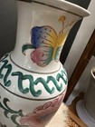 A Republic Period Chinese Ceramic Butterfly Floral Vase 12    Hand Painted