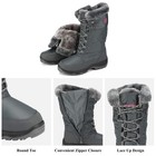Women Side Zipper Mid Calf Boots Waterproof Faux Fur Lined Snow Boots