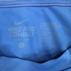 Nike Pro Combat Compression Shirt Mens Large Fitted Blue Training Short Sleeve