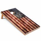 Set Of 4 x2  Distressed American Flag Cornhole Boards With 8 Cornhole Bags