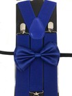 Royal Blue Wedding Party Accessories Bow Tie   1 5  In Width Wide Suspender