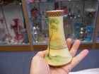 Antique Vtg Hat Pin Hatpin Holder Scenic Woods Design Marked Hand Painted Nippon