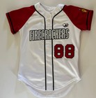 Firecrackers Gluv Sewn Embroidered  88 Softball Baseball Jersey Sz Xl White Red