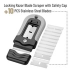Bates- Razor Blade Scraper  Grey  Locking Scraper Set With Light Grey