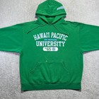 Vintage Jansport Hawaii Pacific University Hoodie Mens Large Green Sea Warriors