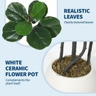7ft Artificial Fiddle Leaf Fig Tree With White Planter