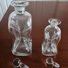 Vintage  Set Of 2  Danish  kluk Kluk  Clear Glass Decanters With Glass Stoppers