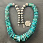 Beautiful Native American Turquoise Graduated Navajo Pearl Necklace 216 Grams 
