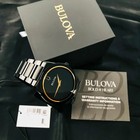 Bulova Millennia 98a313 Black   Gold Dial Stainless Steel Quartz Mens Watch 41mm