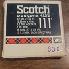 Scotch 111 Magnetic Tape 1 4 In X 150 Ft 3 In Reel Vintage