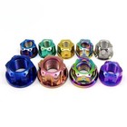 Titanium Nut M6 M8 M10 M12 M14 M16 M20 Ti Flange Nuts For Motorcycle Rear Axle