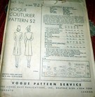  lovely Vtg 1940s Dress   Coat Vogue Couturier Sewing Pattern 12 30