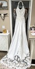 Ven 8409white Halter Neck Beaded Lace Satin A-line Wedding Dress Train Size 8