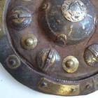 Rare Antique Islamic Arabic Yemeni Shield Iron Brass Engraved Graphics