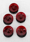 Vintage Bakelite Buttons Red Black Art Deco Seashell Shapes Round Set Of 5