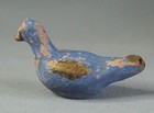 19c civil War Era Pottery Ceramic Clay Bird Ocarina Whistle Old Blue Paint