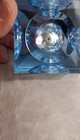 Blue Glass Cube Table Lighter Decorative Collectible