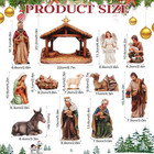 12 Pcs Christmas Nativity Scene Set  Wooden Christmas Decor