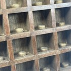 Vintage Wood Thimble Display Rack Wall Shadow Box Holds 20   9 25  X 7 5 