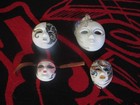 Vintage Ceramic Lady Face Masks Lot Of 4 Italy
