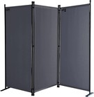 Room Divider 67  W X 65  H Gray   3-panel Folding Privacy Screen   Portable    