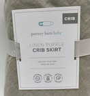 Pottery Barn Baby Belgian Linen Ruffle Crib Skirt Eucalyptus 16  Drop  h682h