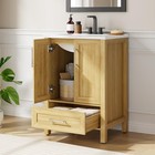 Garvee 24  Bathroom Vanity With Ceramic Sink Single Sink Storage Cabinet Natural