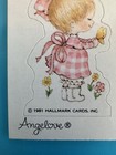 Vintage 1981 Hallmark Cards Sticker Sheet Little Girls   Animals Angelove