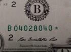 Rare 2013 Us  1 Dollar Star Note Duplicate B Series Error B04028040  Washington 