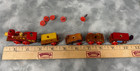 Vtg Wooden Miniature Train Set 5 Cars Hand-crafted-missing Wheels Repair-display