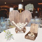 Rustic Wooden 3d Wedding Guest Book Transparent Heart Frame W box Party Decor