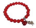 Feng Shui Handmade Red Agate Chinese Zodiac Dog Bracelet Amulet 